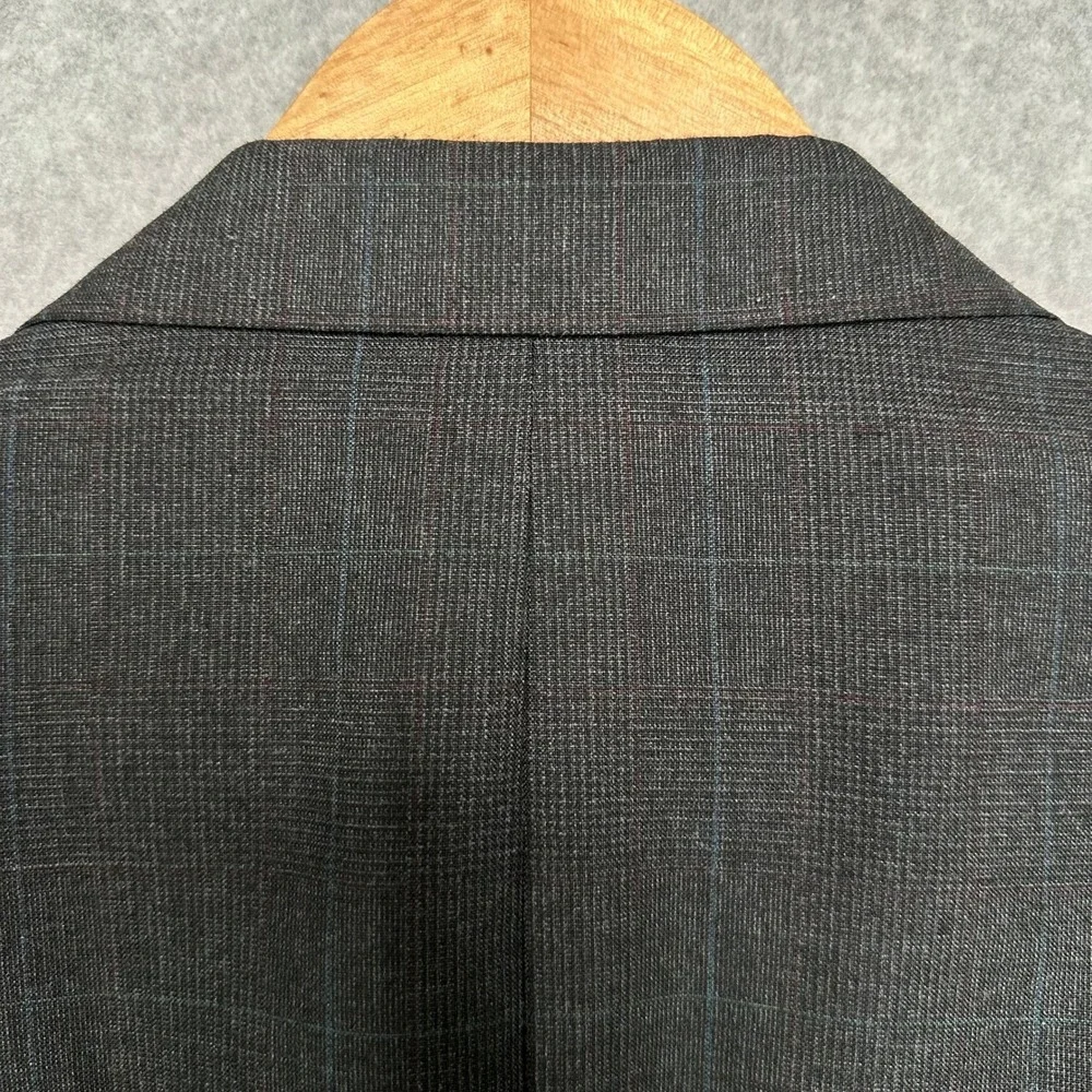 Gerald Austin Bond Street London NY Mens Charcoal Plaid Blazer Jacket Size 44L